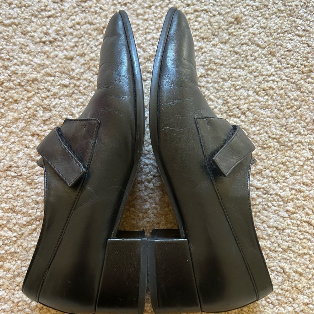 ZARA Black Leather Pointed Toe Dress Shoes Size 8 - Picture 8 of 8